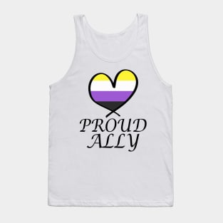 Proud Ally LGBT Gay Pride Month Nonbinary Flag Tank Top